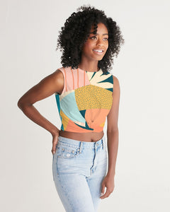 Funky Floral Twist-Front Tank