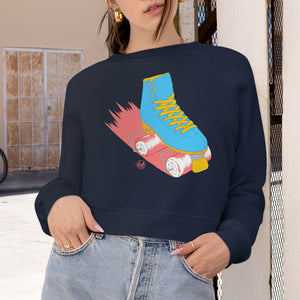 Roller Disco Cropped Fleece Pullover