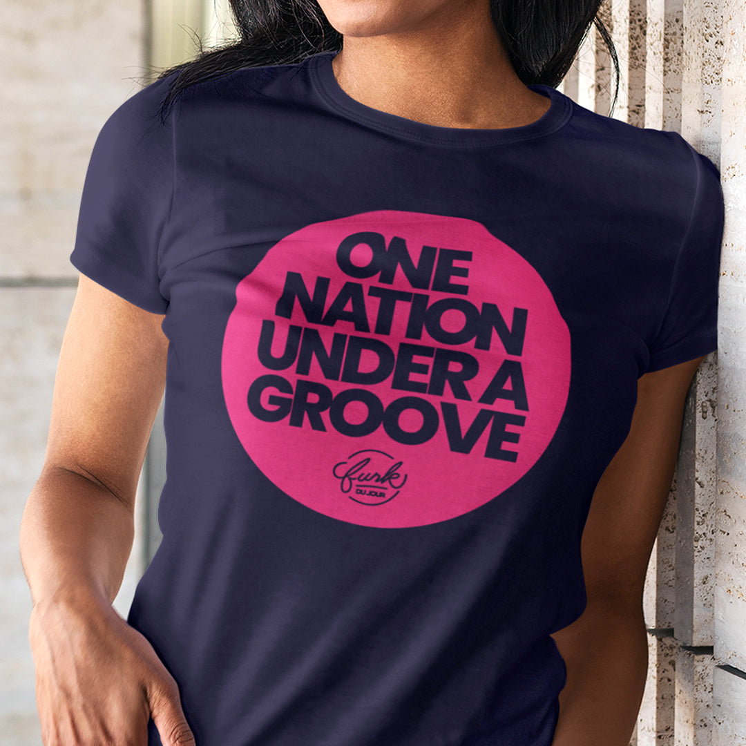 One Nation Under a Groove - Dark Navy and Fuscia