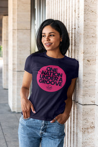 One Nation Under a Groove - Dark Navy and Fuscia
